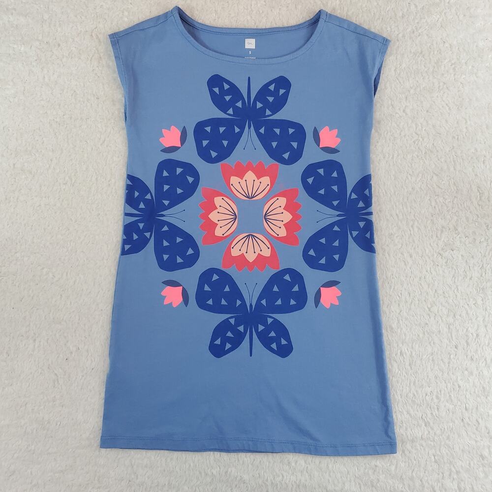 Tea Collection Butterfly & Flowers Graphic Dress